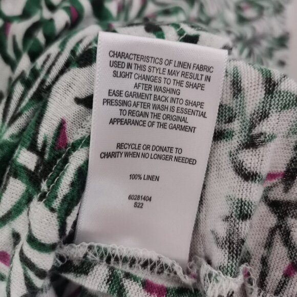 Witchery Linen Leaf Bud Print Tee Clover Green - Picture 7 of 7